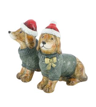 Figurine dog terracotta 11.5x5x12cm A2 - Multi