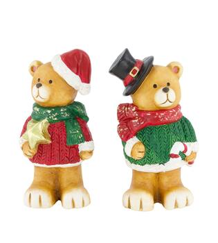 Figurine bear terracotta 11x8.2x19cm A/2