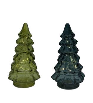 Statue tree with led glass 10.5x10.5x20cm C/2