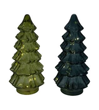 Statue tree with led glass 12x12x27cm C2 - Black