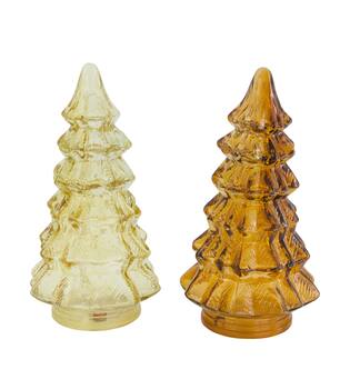Statue tree with led glass 10.5x10.5x20cm C2 - Brown