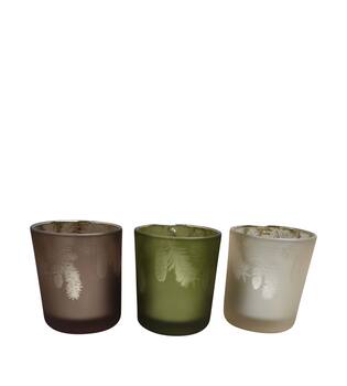 Tealight holder glass 7x7x8cm C3 - Green