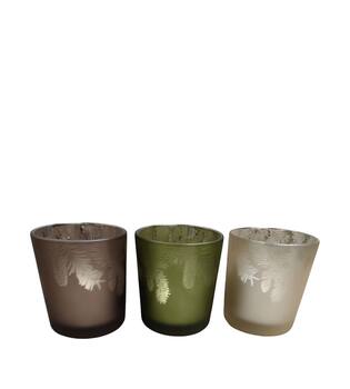Tealight holder glass 9x9x10cm C/3