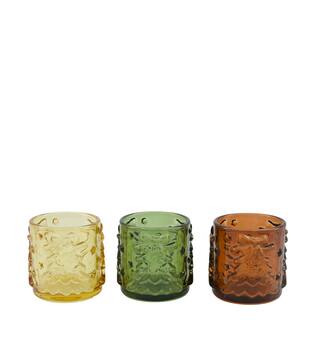 Tealight holder tree glass 8.5x8.5x8cm C3 - Multi