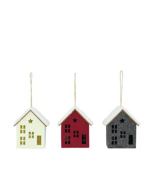 Hanger house felt with lights 8.5x6.5x10cm C3 - Multi