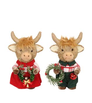 Figurine bull seagrass 16x11x25cm A2 - Brown