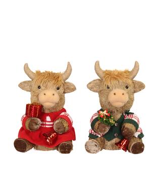 Figurine bull seagrass 22x21x31cm A2 - Brown