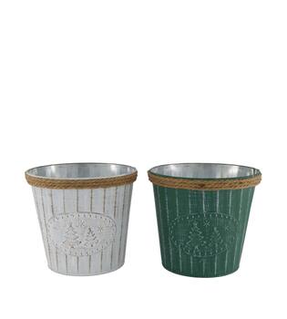 Bucket tree metal 17x17x16cm C/2