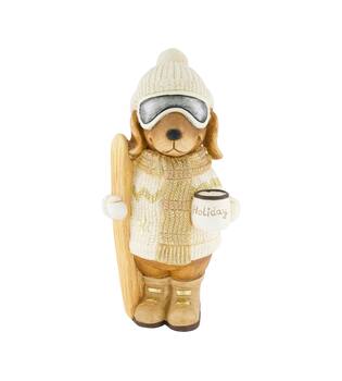 Figurine dog magnesium 23x21.5x45cm - White