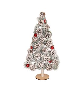Tree mulberry wood with lights 32x12x58cm - White