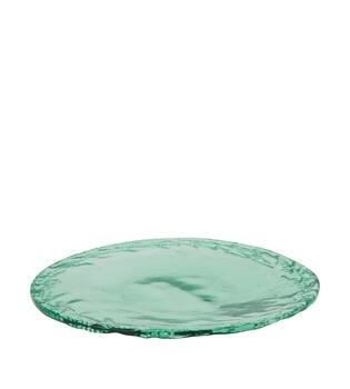 Plate round recycled glass 38.5x38.5x2.5cm - Transparent