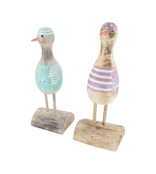 Figurine bird albizia wood 14.5x10x39cm A/2