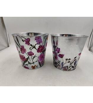 Bucket round metal 17x17x16cm C/2