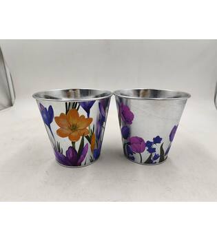 Bucket round metal 24x24x22cm C/2