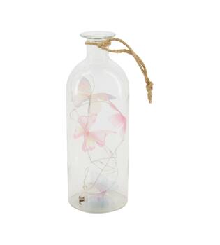 Bottle with led glass with hanger 7x7x19cm
