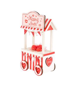 Figurine kissing booth pine wood 10.5x6.5x19cm