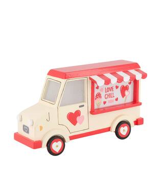 Figurine love truck pine wood 21.3x8x12.5cm