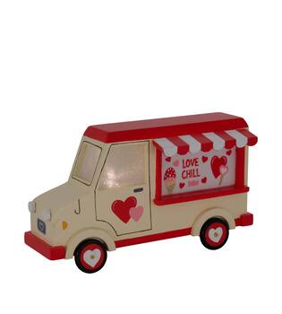 Figurine love truck pine wood 21.3x8x12.5cm