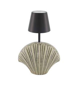 Table lamp shell rechargeable incl. cable glass 22.5x11x34cm