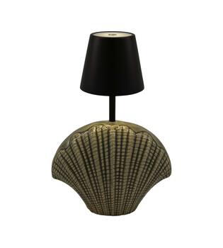 Table lamp shell rechargeable incl. cable glass 22.5x11x34cm