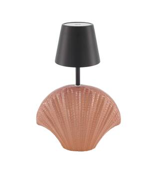 Table lamp shell rechargeable incl. cable glass 22.5x11x34cm