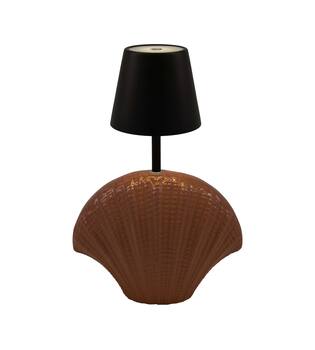 Table lamp shell rechargeable incl. cable glass 22.5x11x34cm