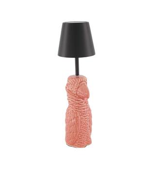 Table lamp parrot rechargeable incl. cable glass 11x11x38.5cm