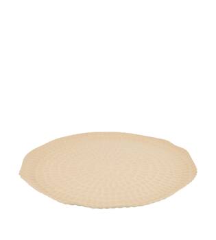Tray round metal 38x2x38cm - Cream