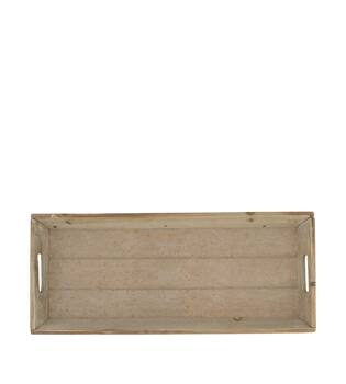 Tray rectangular fir wood with handle 48x20x3.5cm - Brown