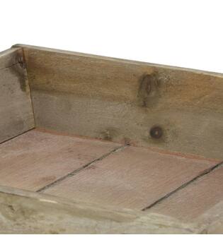 Tray square fir wood with handle 21x21x4.5cm - Brown