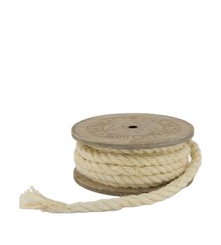 Rope jute fabric on spool 700x1x6.5cm - White