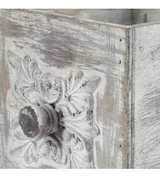 Box planter square plywood with plastic 15x15x15cm S/2