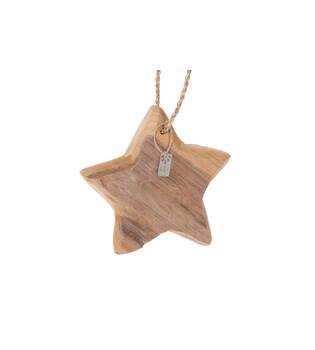 Teak star 20x20x4cm - Natural