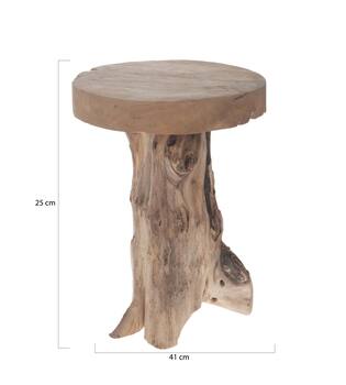 Stool teak wood 41x40x25cm - Natural