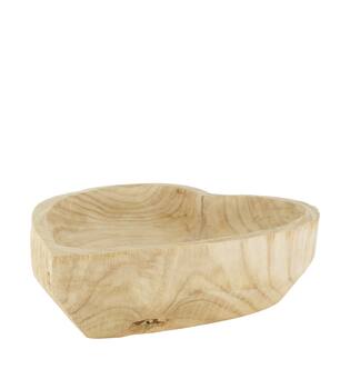 Tray heart paulownia wood 36x31x9cm - Natural