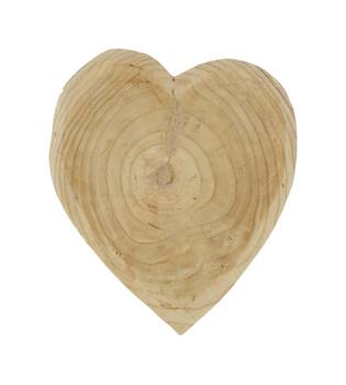 Tray heart paulownia wood 36x31x9cm - Natural