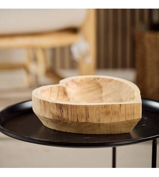 Tray heart paulownia wood 36x31x9cm - Natural