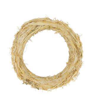 Wreath straw 20x20x4cm - Natural