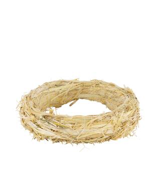 Wreath straw 20x20x4cm - Natural
