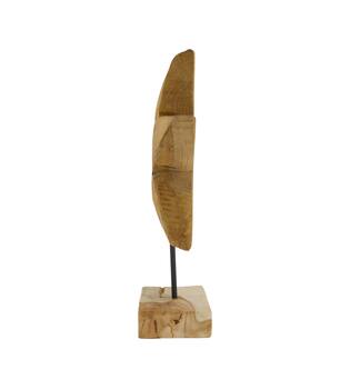Star teak wood on stand 28x10x40cm - Natural