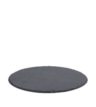 Plate round slate 30x30x1cm - Black