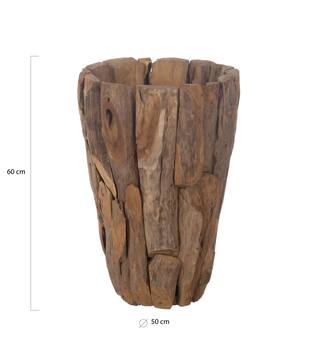 Planter erosion wood with plastic 50x50x60cm