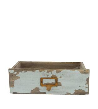 Box planter rectangular fir wood with plastic 26x13x9cm