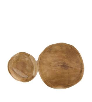Mushroom double teak wood 45x24x29cm - Natural