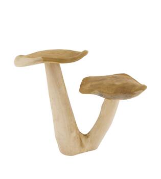 Mushroom double teak wood 42x26x39cm - Natural