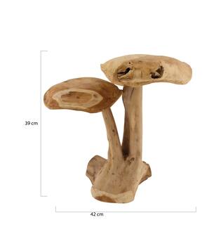 Deko-Pilz Megan - Teakholz - 42x26x39cm - Braun
