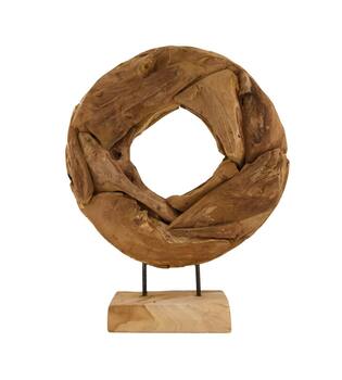 Statue round erosion wood 39x10x54cm - Natural