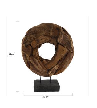 Skulptur aus rundem Erosionsholz Poltava - 39x10x54cm - Braun
