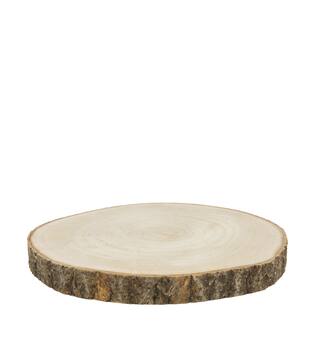 Slice round paulownia wood 25x25x3cm - Natural
