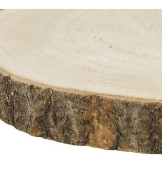 Slice round paulownia wood 25x25x3cm - Natural